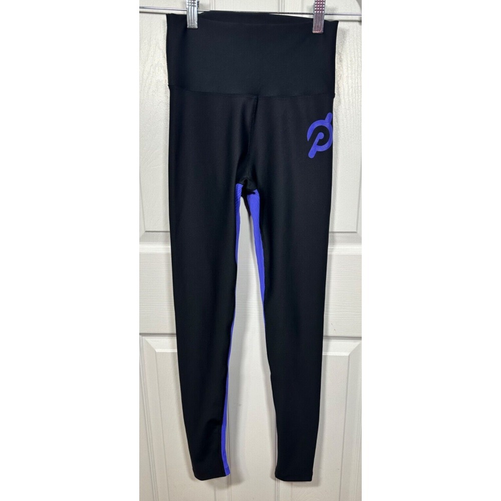 Womens Peloton Show Up Branded Navy Leggings Ribbed Size Small